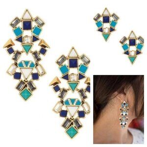 💜 Stella & Dot Mosaic Stone Tile Earrings